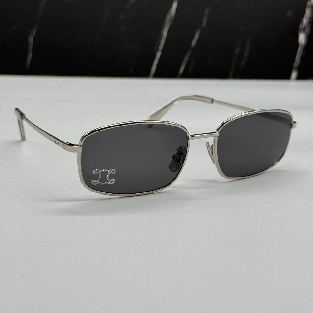 NEW CELINE CL40285U 16A SILVER SQUARE SUNGLASSES WOMEN CELINE - Picture 6 of 10
